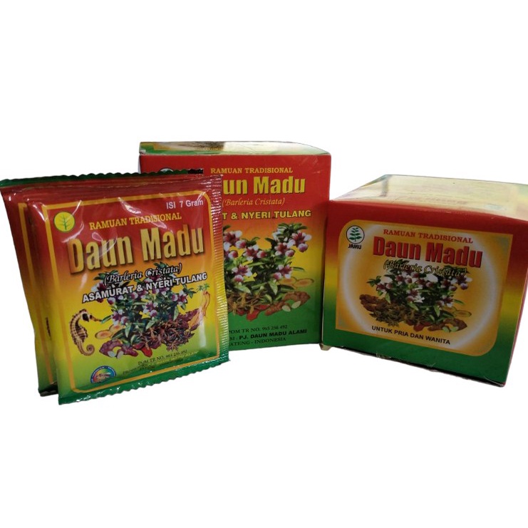 Jamu Daun Madu (Serbuk) Obat Herbal Asam Urat, Nyeri Tulang, Rematik, dll