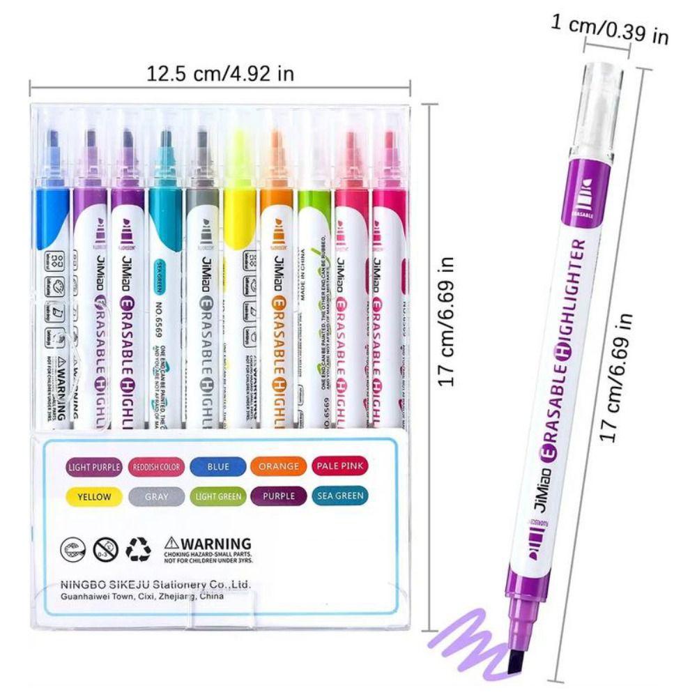 Top 10warna/set Stabilo Perlengkapan Sekolah Tangan Akun DIY Fluorescent Pen Color Marker Pen