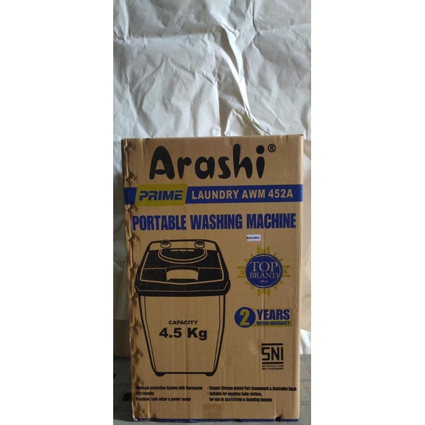 ARASHI MESIN CUCI PRIME AWM 452A 1 TABUNG 4,5 KG GARANSI 2 TAHUN!!!