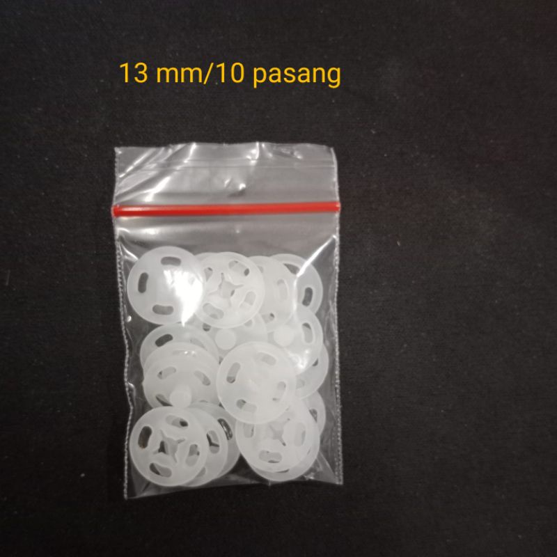 kancing Cetet / jepret Plastik Uk. 13 mm