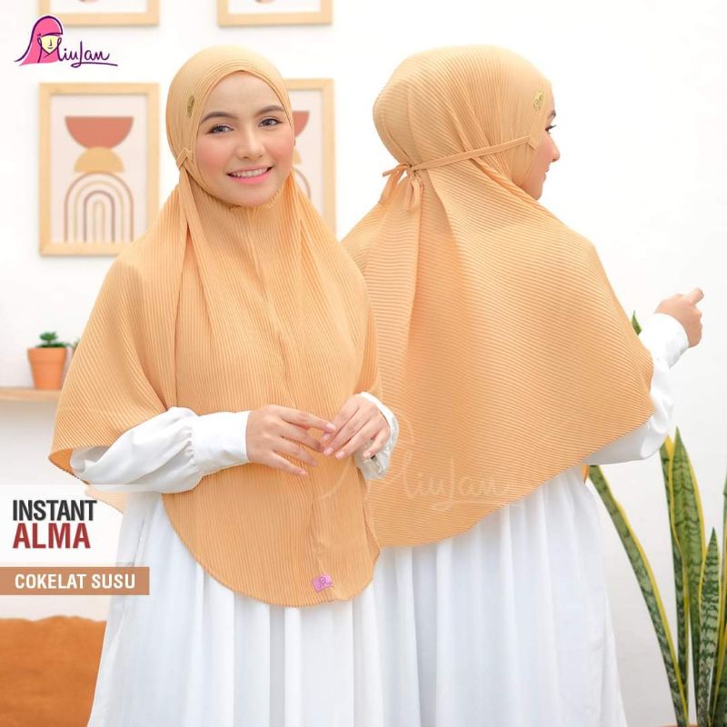 INSTAN ALMA JILBAB PLISKET MIULAN HIJAB TALI BELAKANG|KERUDUNG INSTAN