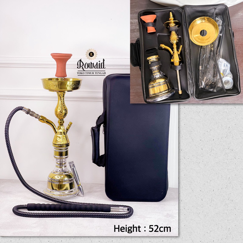 SHISHA GOLD CHROME/ HOOKAH WITH BAG