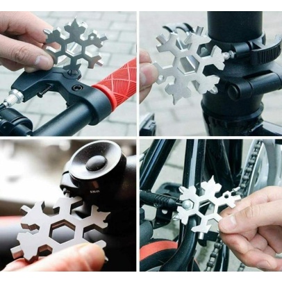 Portable Gantungan Kunci Snowflake 18 in 1 tool Multifungsi