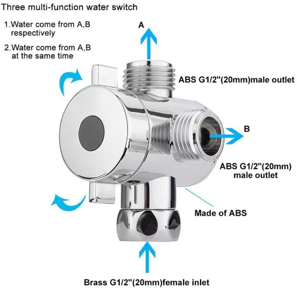 Populer Diverter Valve Perangkat Keras Nyaman Perlengkapan Kamar Mandi 3 Arah Sprayer Bracket Konektor Keran Air