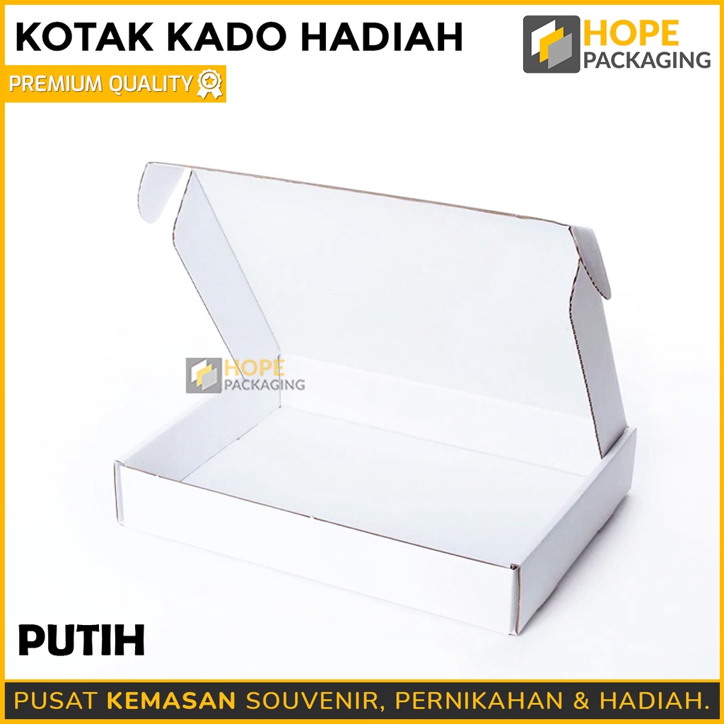 Kotak Kado Hadiah Putih Polos / Dus Polos / Kardus Hampers / Box Baju