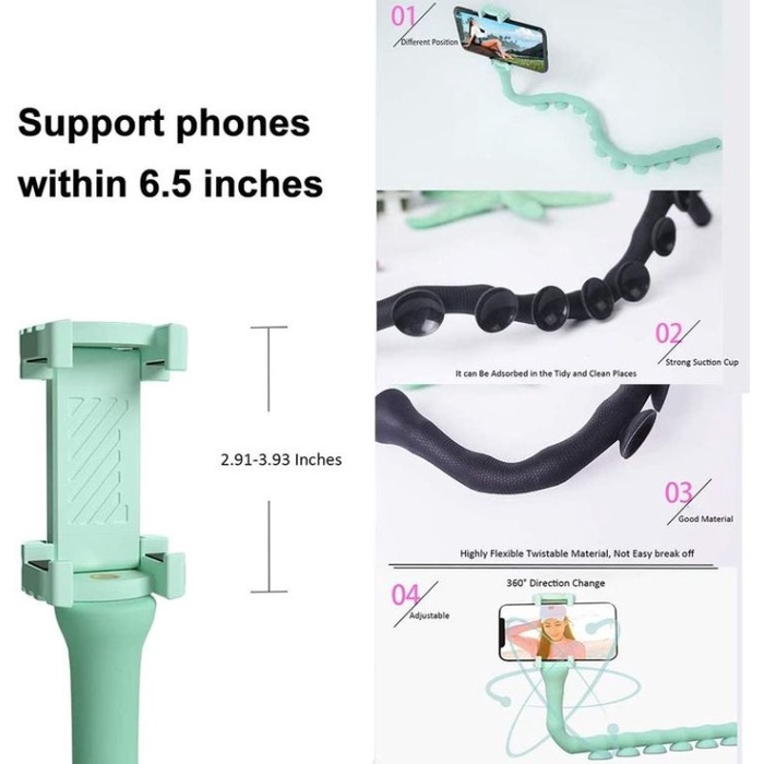 Universal cute worm lazy Phone holder cacing flexible gurita pod 360