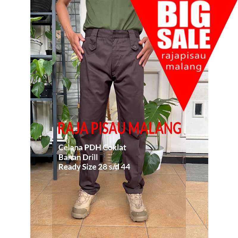 Celana kantor slim fit pria coklat pramuka