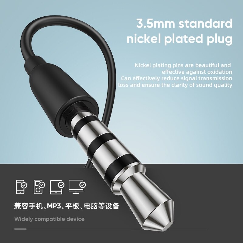 Joyroom Headset Earphone Kabel Stereo HIFI Jack 3.5mm Dengan Kontrol Tiga Tombol Untuk Musik / Call Mode