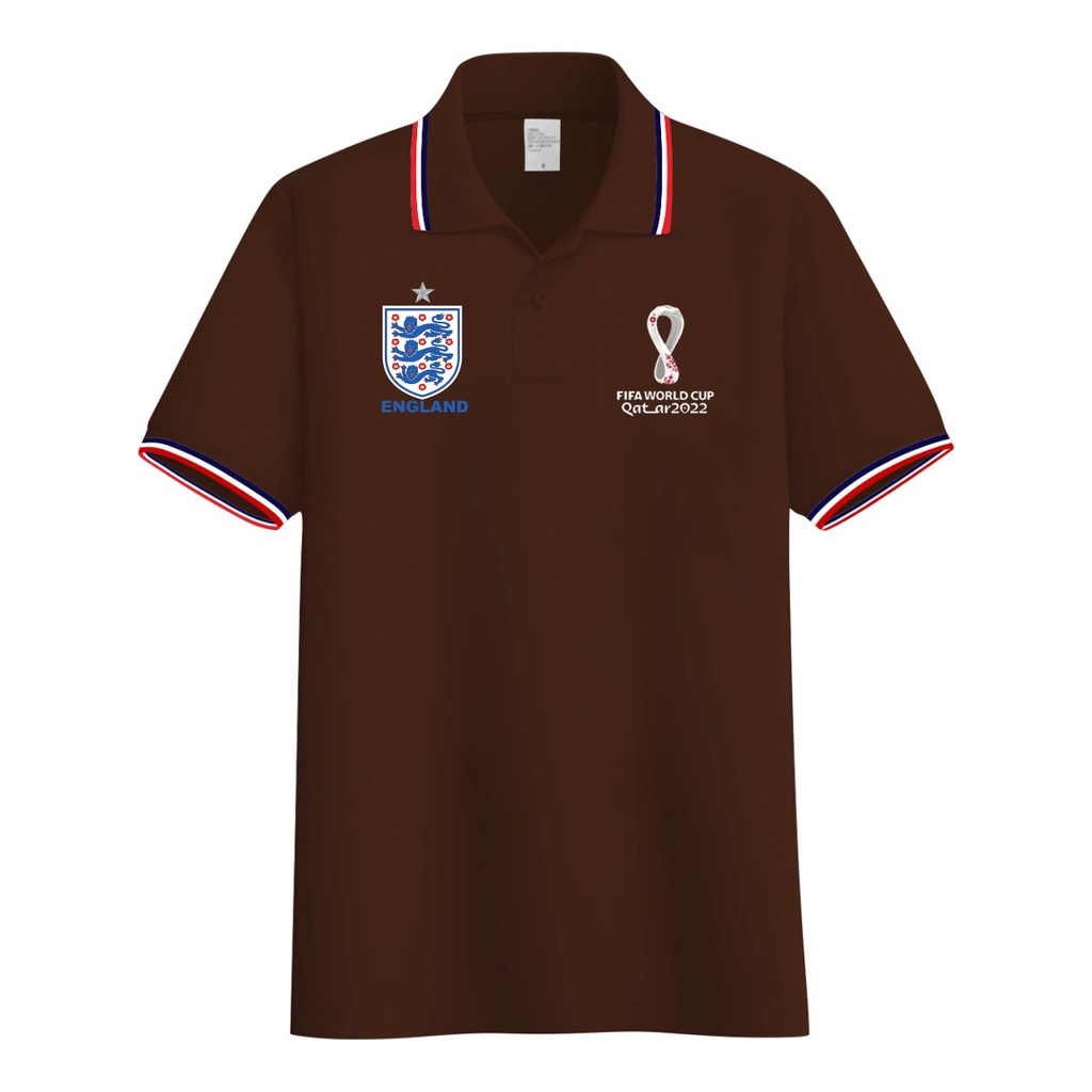 MALVARO-Kaos Polo Shirt Pria Logo Piala Dunia 2022 / Polo List / Baju Kerah / Polo England