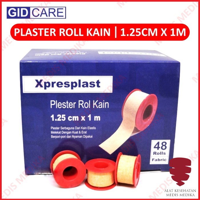 Xpresplast Roll 1,25 x 100 cm GIDCare Plester Kain Penutup Luka P3K Plaster 1,25cm 1m