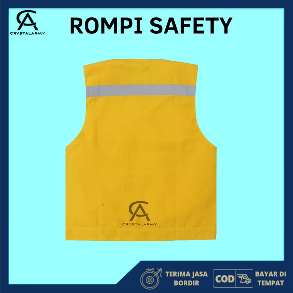 Rompi Proyek - Rompi Safety - Rompi Tambang - Rompi kain - Rompi K3 - Rompi Stabilo