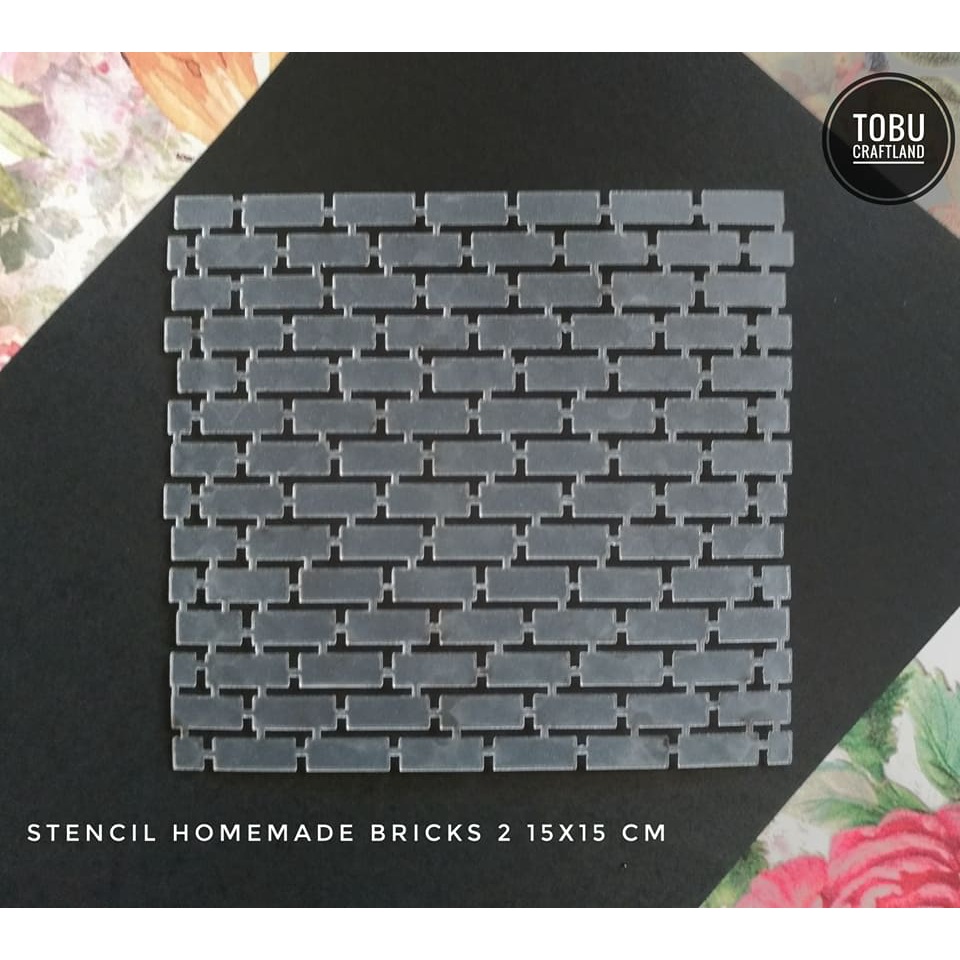 

Homemade stencil Bricks 2