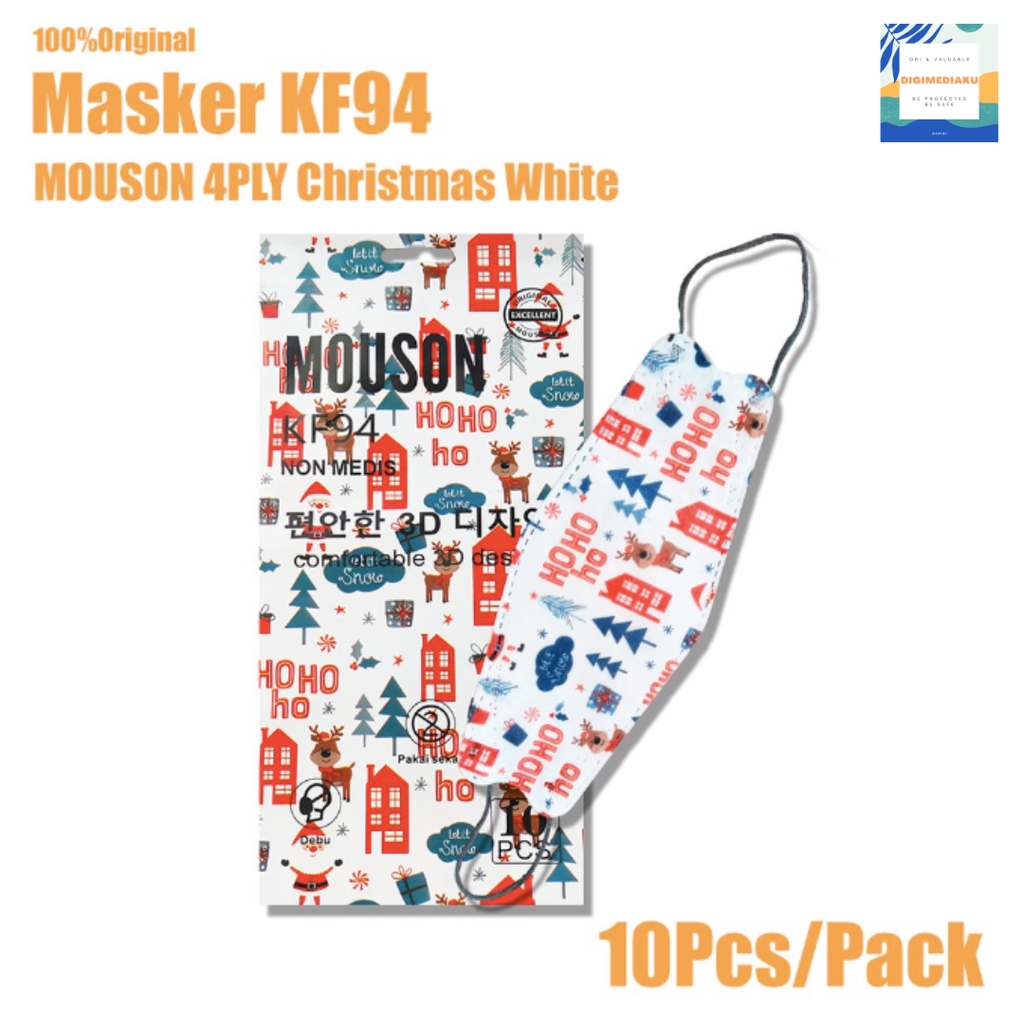 Masker Mouson Natal Mouson Christmas Mouson KF94 model Pokana