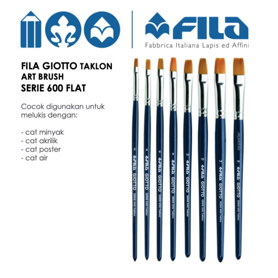 

Kuas Lukis Fila Giotto Art Brush Flat Serie 600 Taklon Original