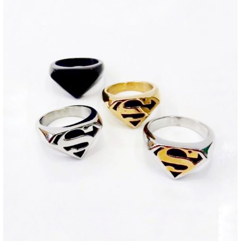 Cincin Superman Titanium Pria Unik Anti Karat