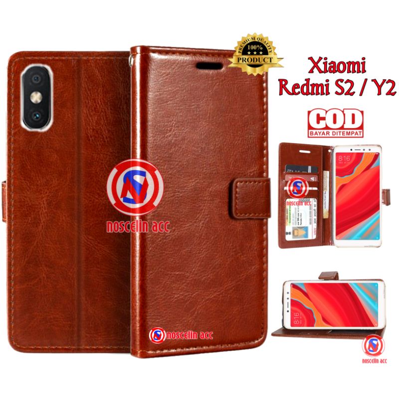 Xiaomi Redmi S2 / Y2 Flip Cover Wallet Sarung Dompet Hp Xiaomi Redmi S2 / Y2 Case PREMIUM | Kesing H