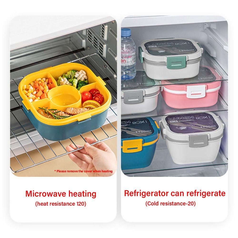 Solighter Lunch Box Microwavable Double Layer Dengan Sendok Wadah Makanan