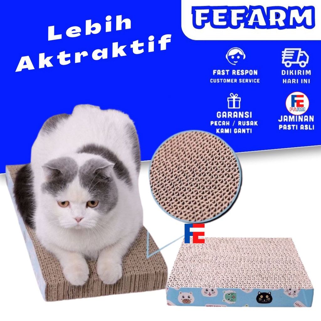 Mainan Garukan Kucing Scratcher Cat Cakaran Kucing Persegi FEFARM