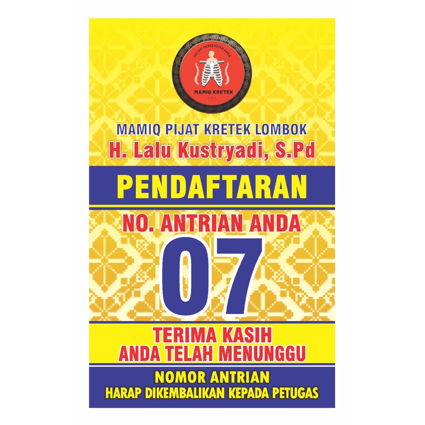 Kartu Antrian Akrilik