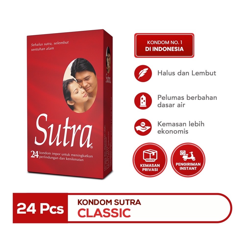 Kondom Sutra Red Classic Merah Klasik - Isi 24 Pcs