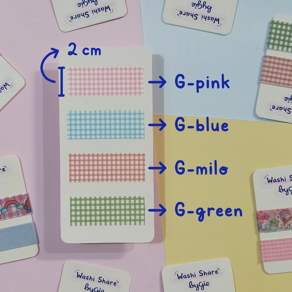 

Washi tape Share 2 cm - Gingham pattern - 1 METER