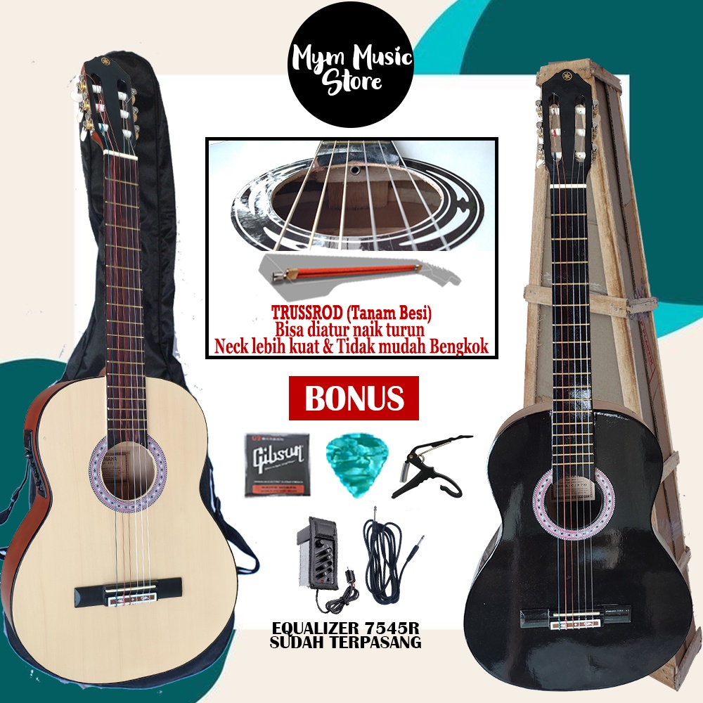 Gitar akustik elektrik merk Mympro Original Tanam Besi Garansi 100% Free Packing Kayu