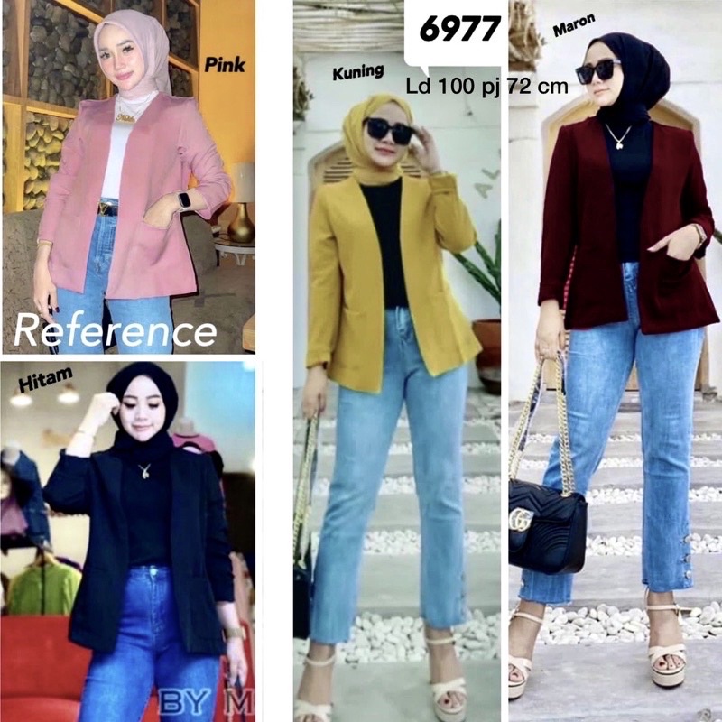 WOW-Alice Blazer Scuba / Blazer Wanita / Baju Kerja / Atasan Panjang