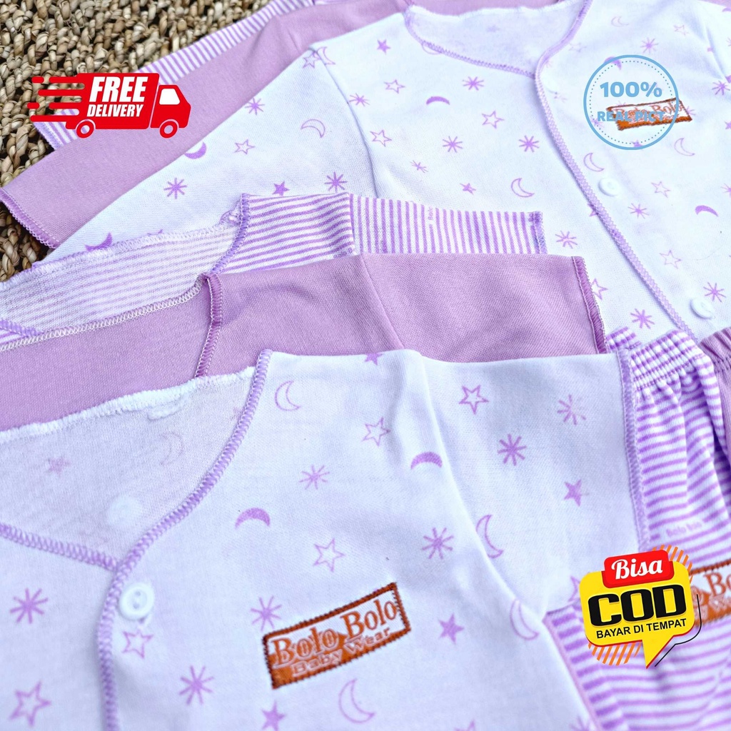 SALE 7.7 - 18 PCS Baju Bayi Celana Bayi Setelan Bayi Baju Bayi Newborn Baju Bayi Baru Lahir Kekinian Bolo-Bolo Serian LILAC