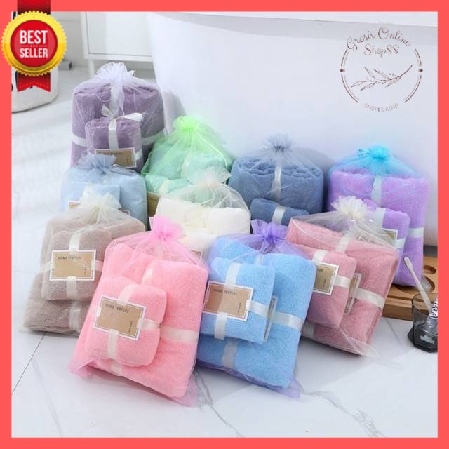 GOS - D311 - HANDUK 2IN1 COTTON TOWEL Bahan Lembut