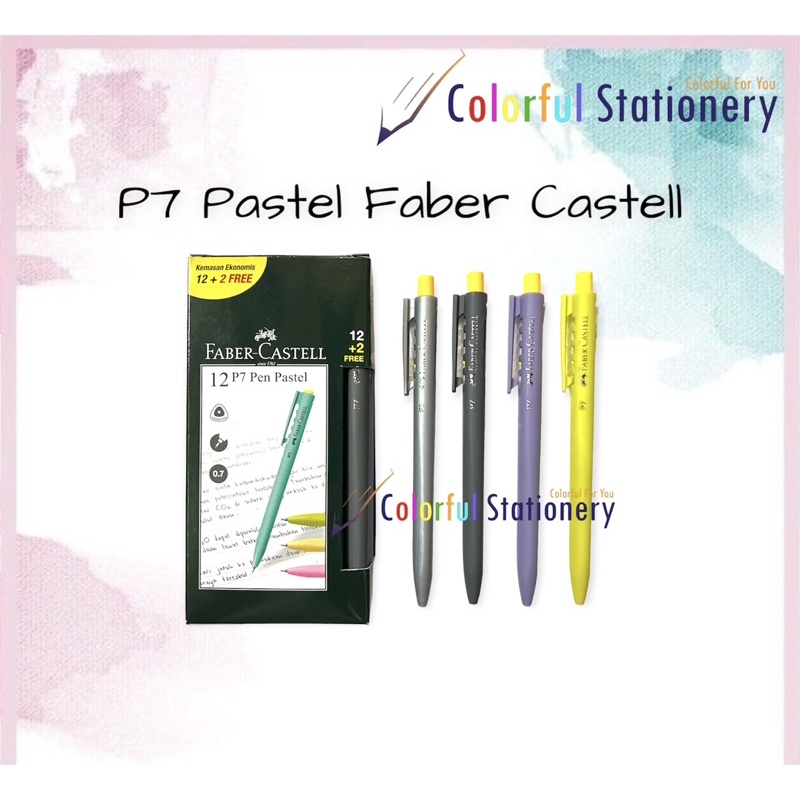 

Pulpen / Ballpoint Faber Castell P7 Pastel (12 Pcs)
