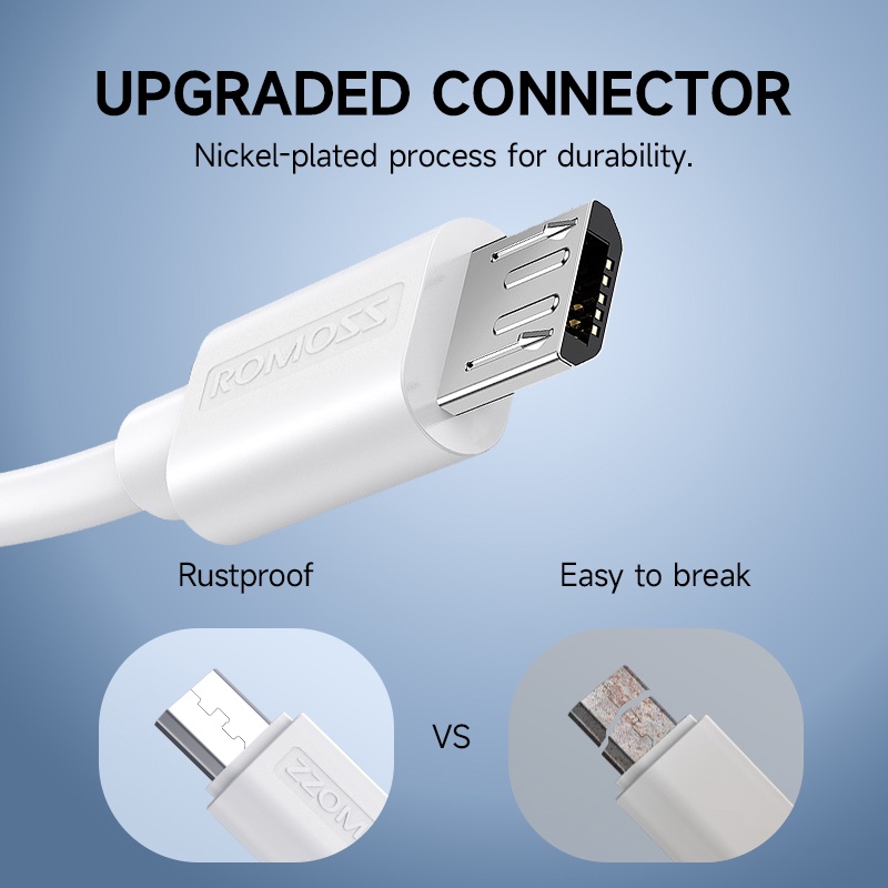 Romoss CB05 Kabel Data 1M Micro USB Cable 2.1A Fast Charge Data Cable