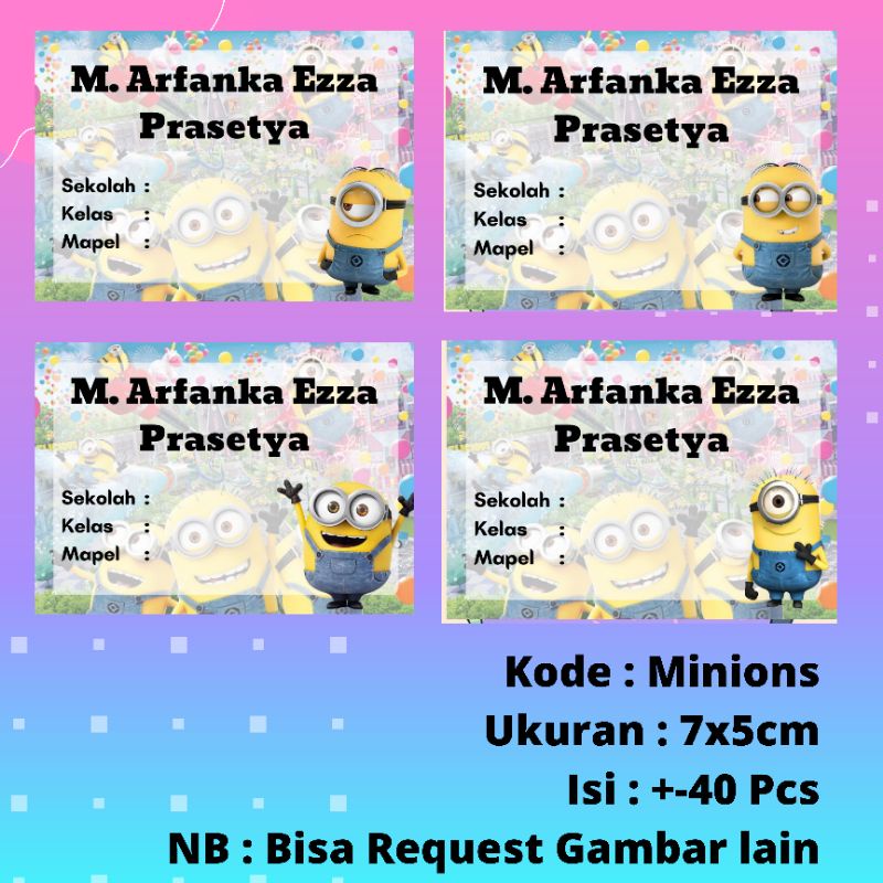 

Sticker Label Nama Buku Anak Custom Lucu Murah