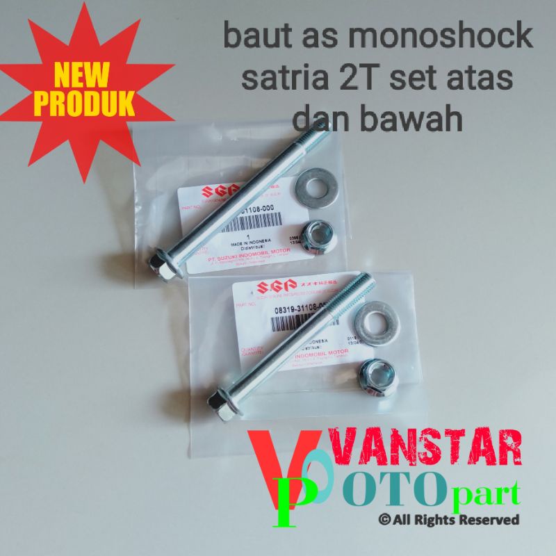 baut as monoshock shockbreaker belakang satria hiu lumba 2tak set atas bawah