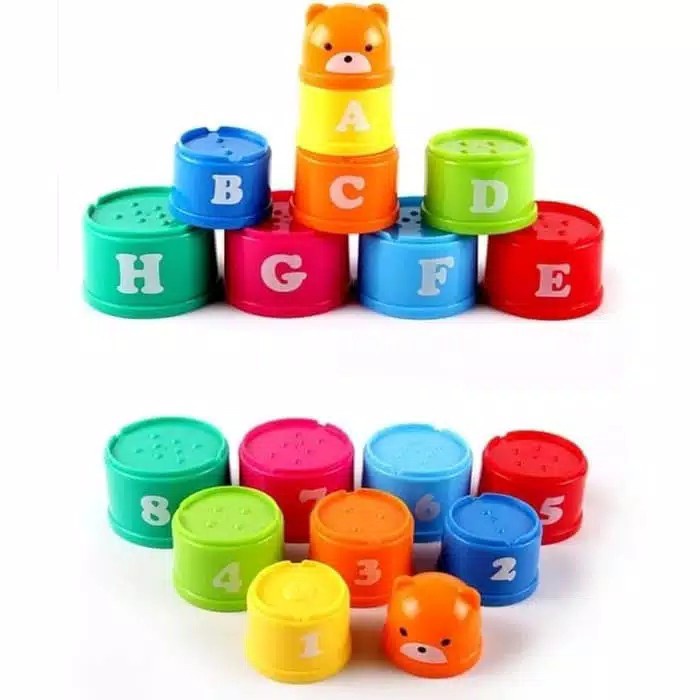 WE Mainan Anak Stacking Cup / Mainan Susun Gelas Warna Warni Toys / Mainan Edukasi Anak