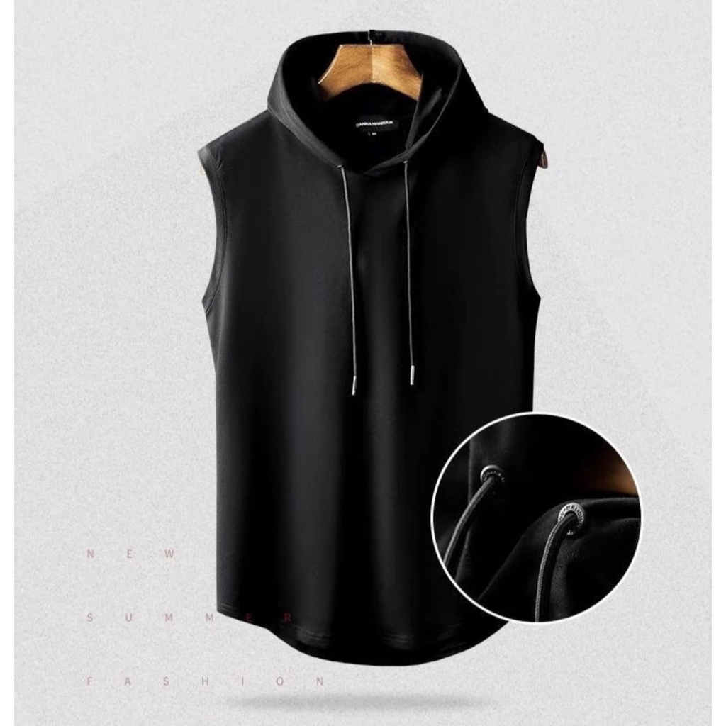 [UNI 034] GYM HOODIE | TANKTOP PRIA | SLEEVLESS TANKTOP | FITNESS TANK TOP