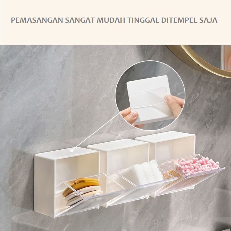 SHOPELLO - Kotak Penyimpanan Kapas Tempat Cotton Bud Kotak Make Up Kotak Kosmetik Kotak Serbaguna Mini Anti Air