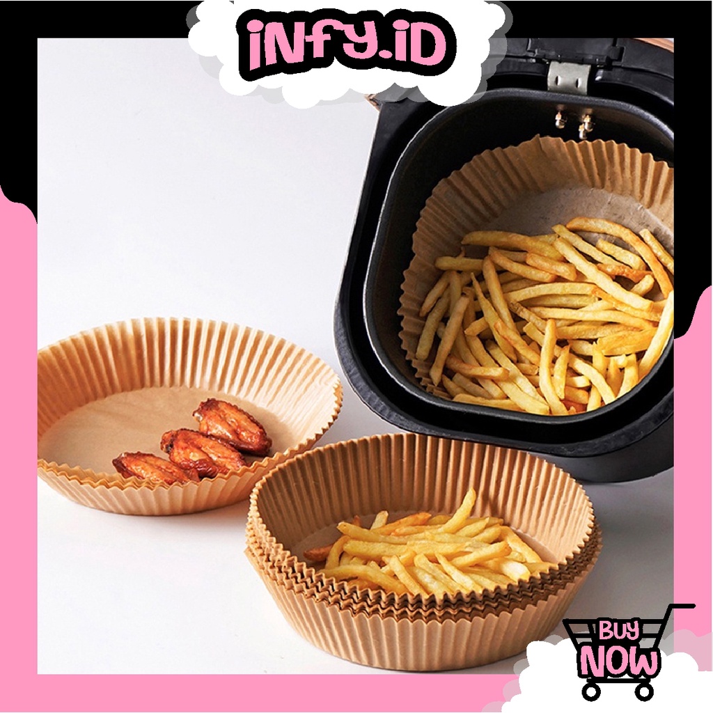 INFY - 50Pcs Kertas Alas Baking Air Fryer Anti Lengket , Kertas Minyak , Baking Paper R827