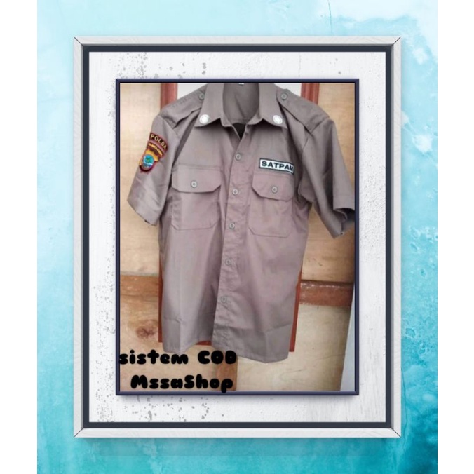 Atasan satpam security PDL PDH coklat polri coklat tua bahan tebal atasan pdh lengan pendek dinas kantor atasan pdl lengan panjang model terbaru celana satpam pdh baju satpam coklat terbaru 2023 seragam atasan bawahan bahan American drill original cod