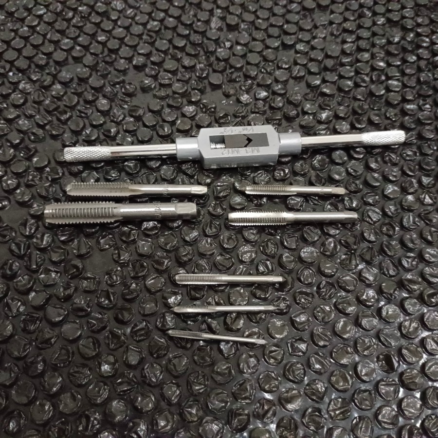 Mata bor pembuat ulir drat baut sekrup hand tap drill bit Set 8 pcs