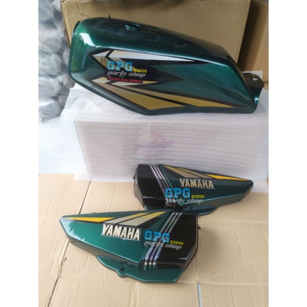 TANGKI YAMAHA RX KING HIJAU BOTOL 2002 SET BOX AKI