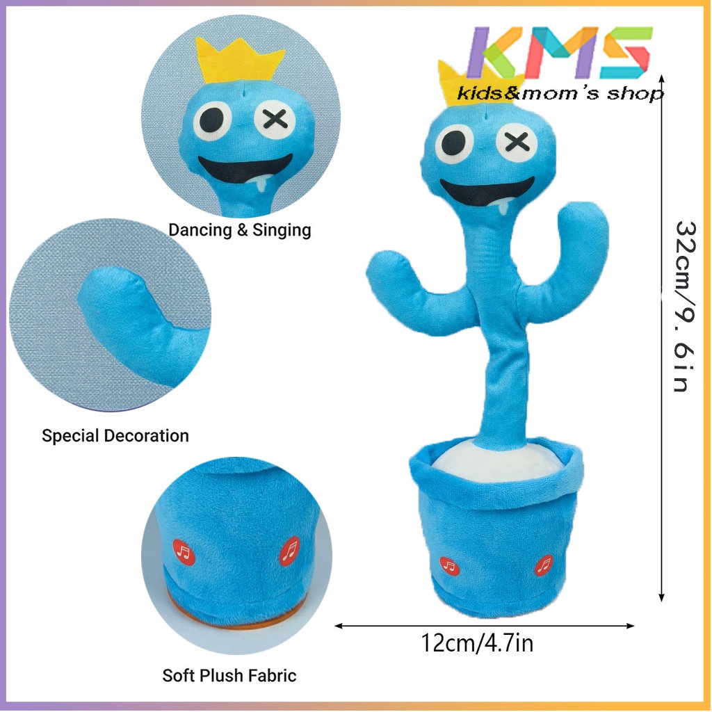 Rainbow Friends Mainan Boneka Plush Bentuk Kaktus Tik Tok / Cumi-Cumi Bisa Bicara / Merekam 120 Lagu Bahasa Inggris