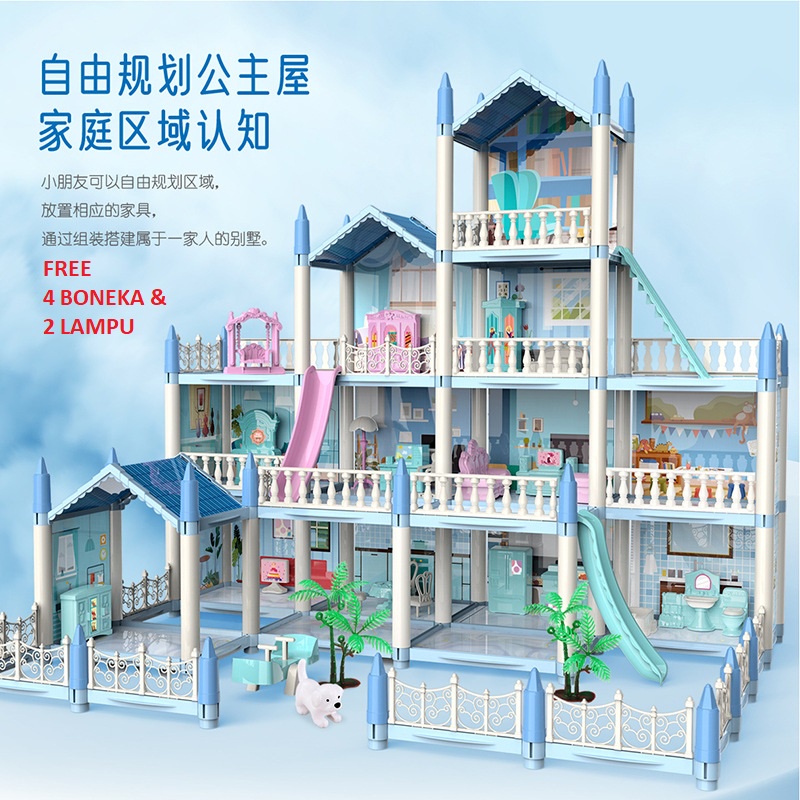 TERBARU RUMAH 4 Lantai Mainan Rumah Rumahan Villaku Anak Perempuan Lengkap Dengan Perabot Rumah 4 Bo