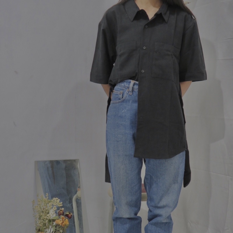 [RILA] Korean Oversized Blouse Black