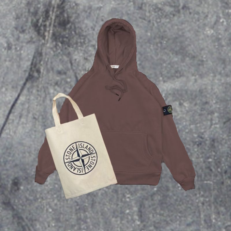 [BISA COD] HOODIE UNISEX STONE ISLAND FULL TAG FREE TOTEBAG