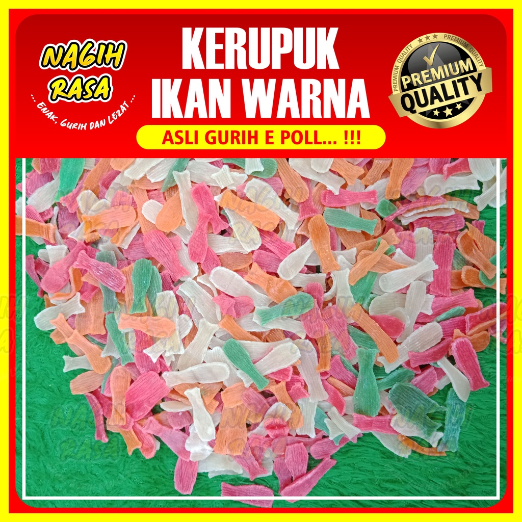 

250gr 1/4kg Krupuk seblak mentah murah bentuk ikan warna warni