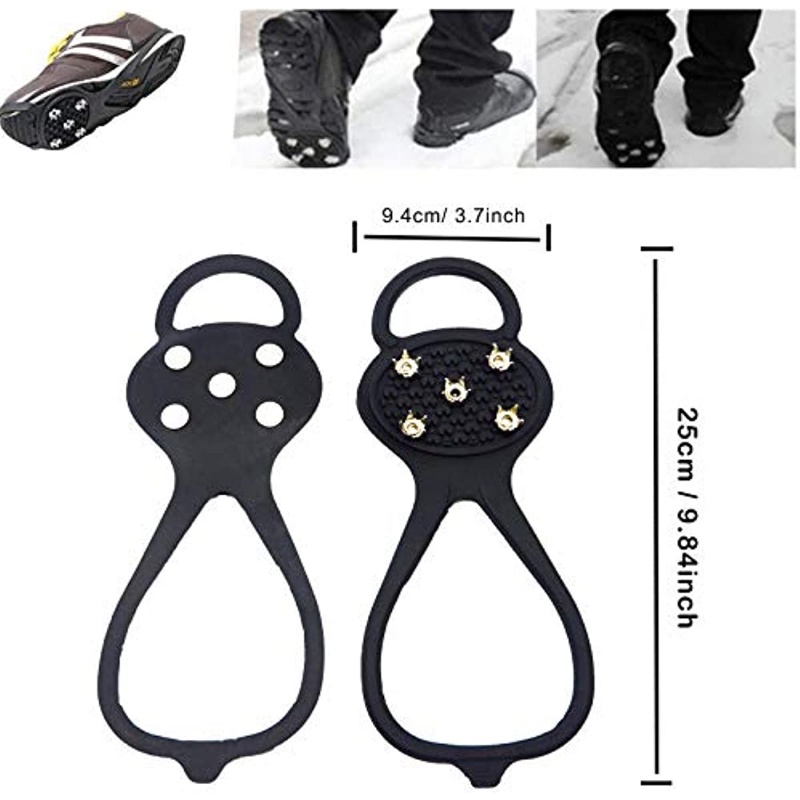 Cover Sepatu 5 Gigi Bahan Silikon Elastis Anti Slip Untuk Hiking