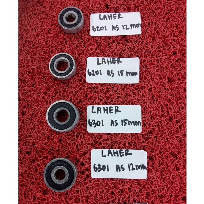 PAKET/Bearing Roda Belakang Supra X 125 Satria Fu Shogun/As 15mm/As 12mm/Bearing 6301/Bearing 6201