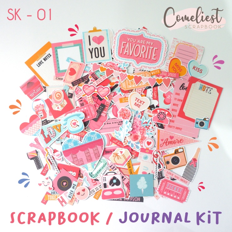 

HIASAN SCRAPBOOK TEMA LOVE JOURNAL KIT CRAFT EMBELISHMENT LUCU AESTHETIC BUKAN STICKER | SK-01