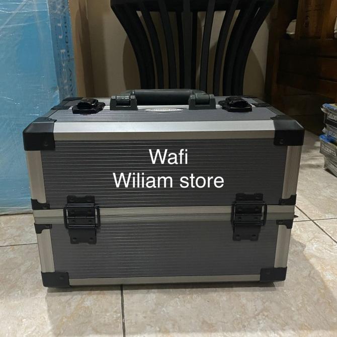 Krisbow Kotak Penyimpanan Perkakas Portabel Metal Grey Tool Box Storag