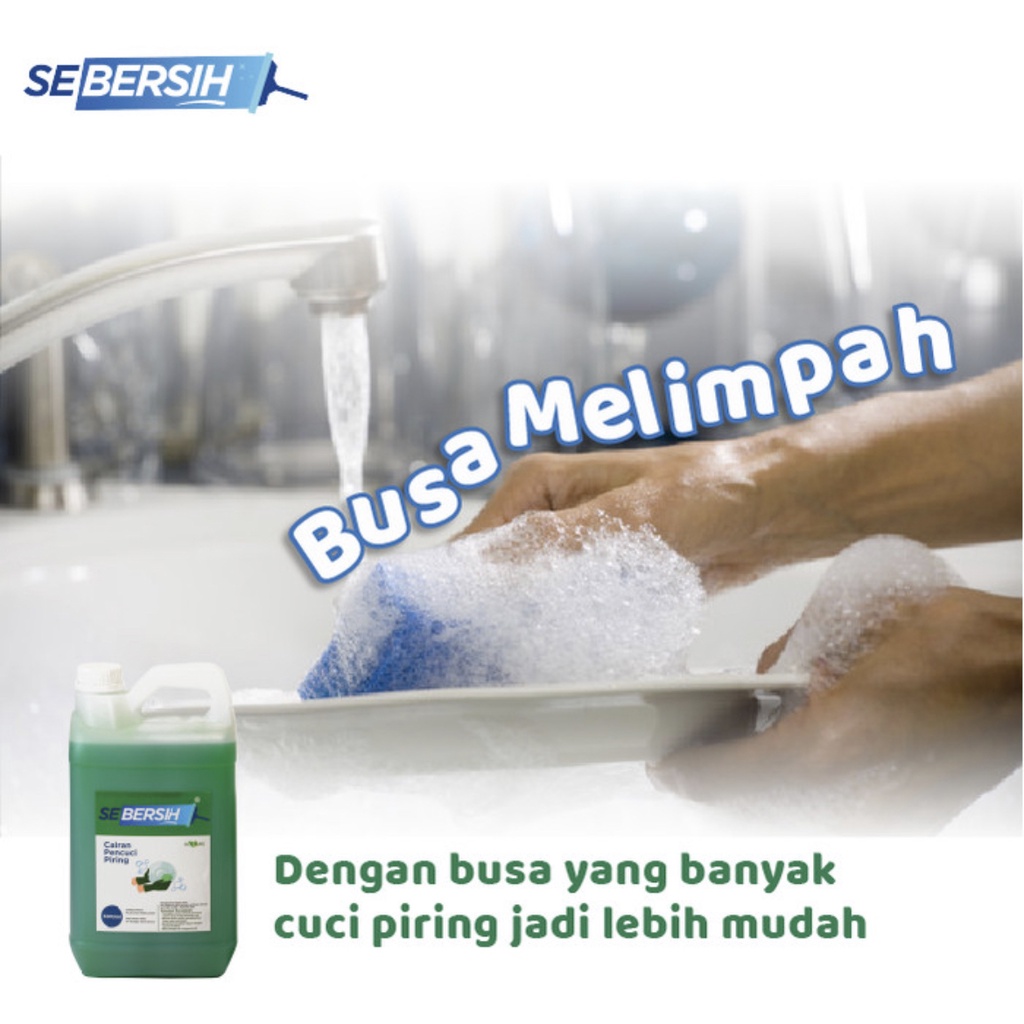 SEBERSIH Sabun Cuci Piring Jeruk Nipis 5 Liter Izin Kemenkes RI Khusus Instan/Sameday